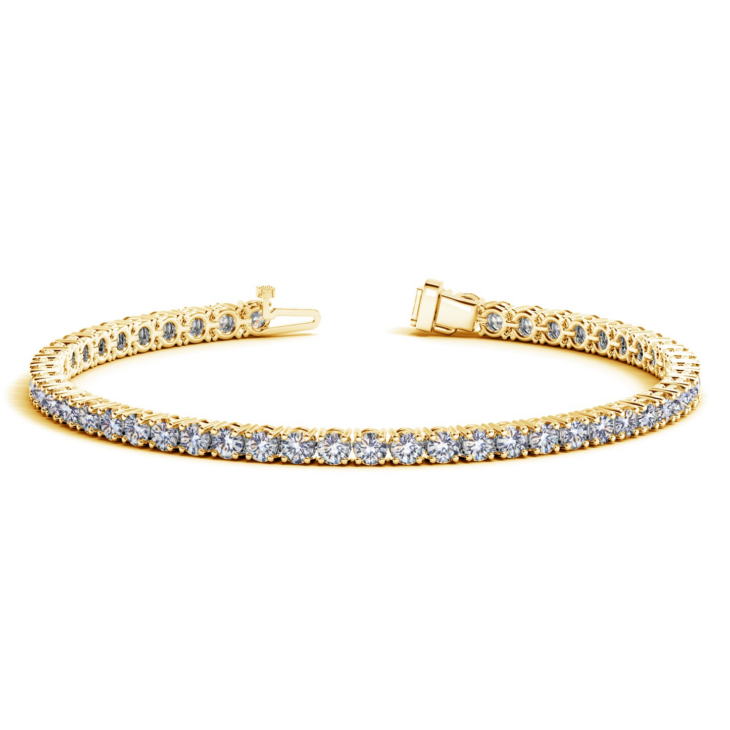 14k Yellow Gold Round Diamond Tennis Bracelet (6 cttw)