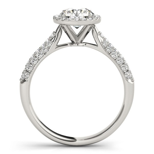 14k White Gold Halo Diamond Engagement Ring