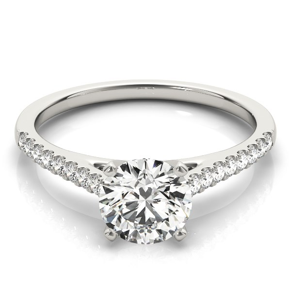 14k White Gold Pronged Round Diamond Engagement Ring (1 5/8 cttw)