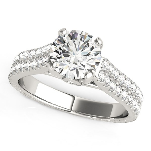 14k White Gold Round Diamond Engagement Ring