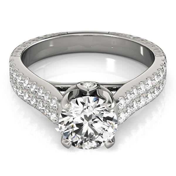 14k White Gold Round Diamond Engagement Ring