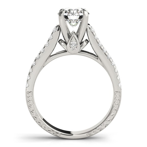 14k White Gold Round Diamond Engagement Ring