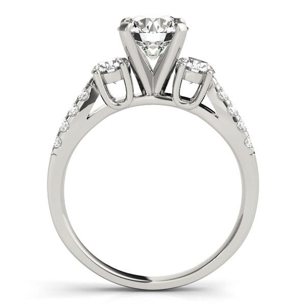 14k White Gold Split Shank 3 Stone Round Diamond Engagement Ring (2 cttw)