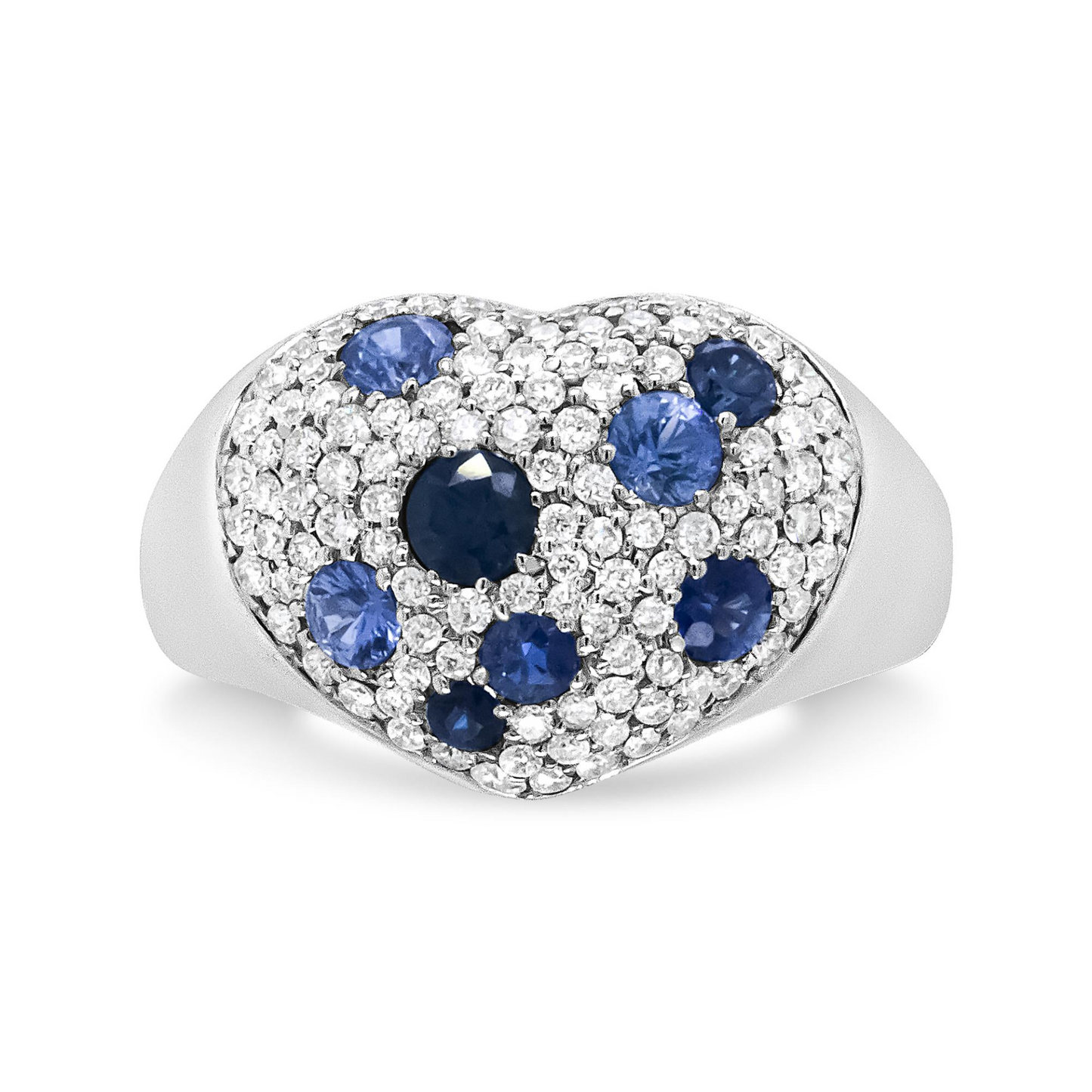 18K White Gold Blue Sapphire