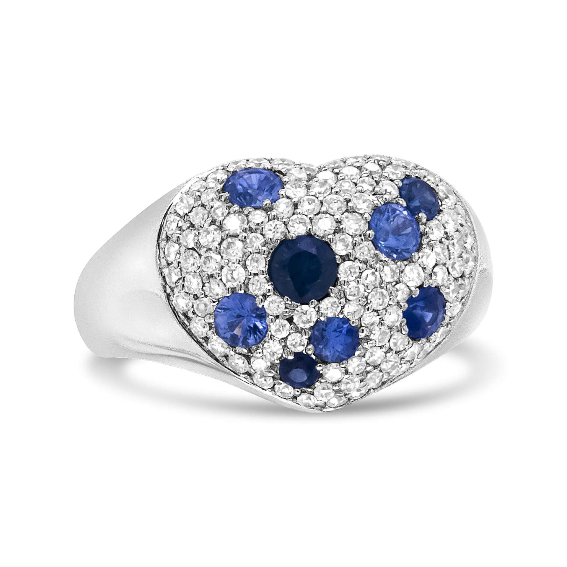 18K White Gold Blue Sapphire