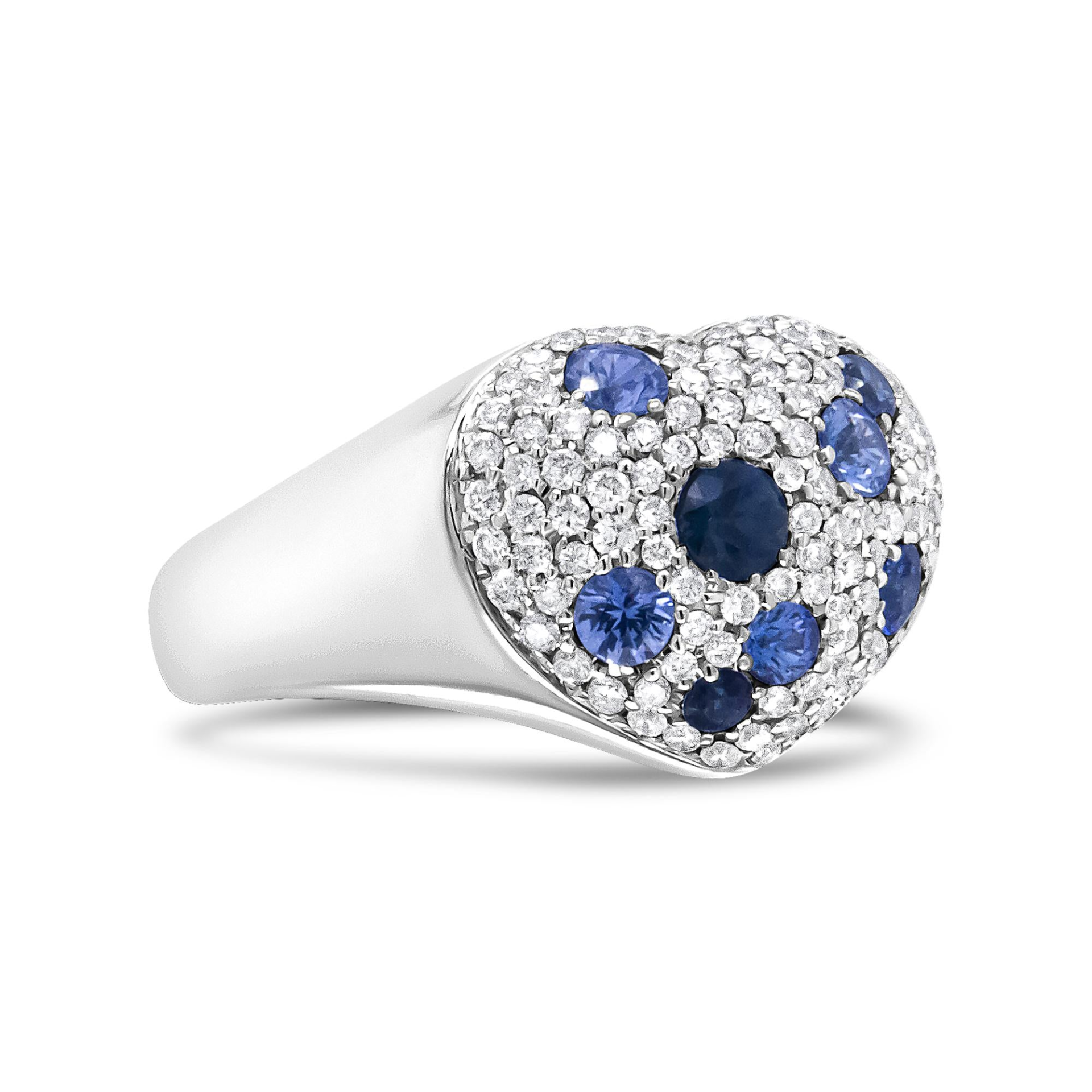 18K White Gold Blue Sapphire