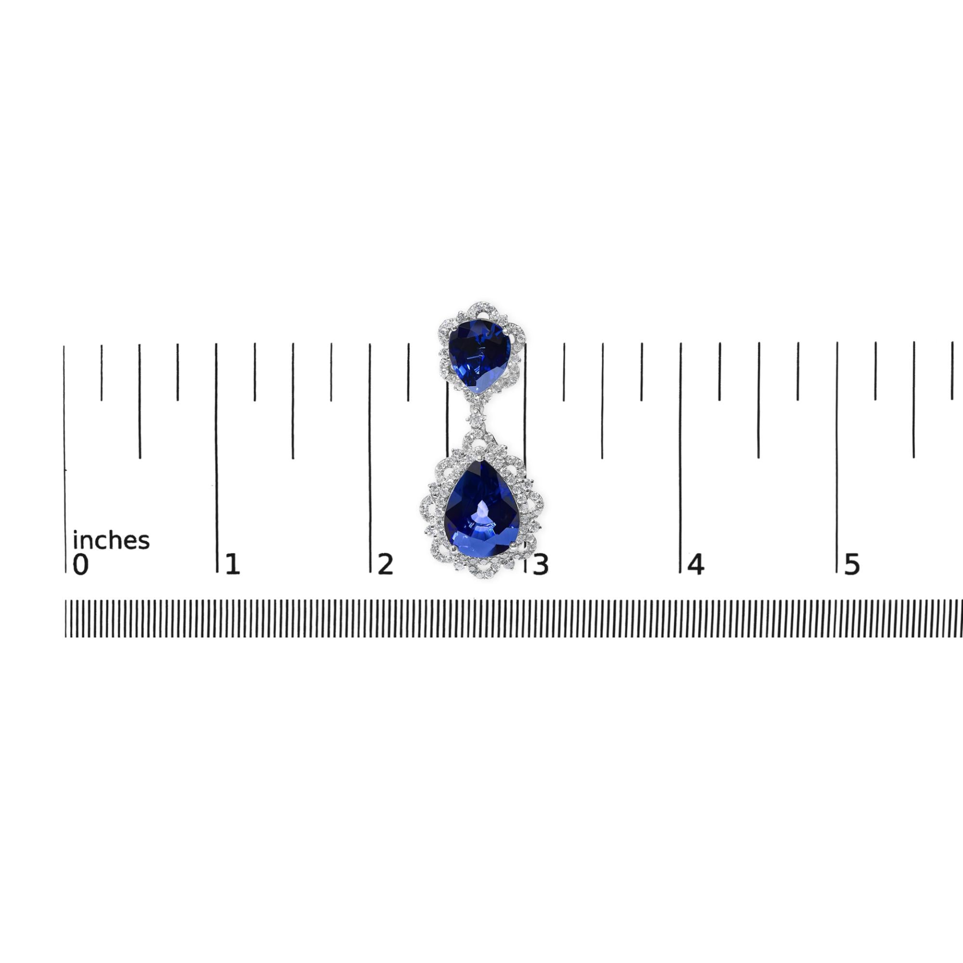 18K White Gold Blue Sapphire